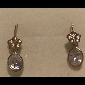 14k CZ Dangle Earrings